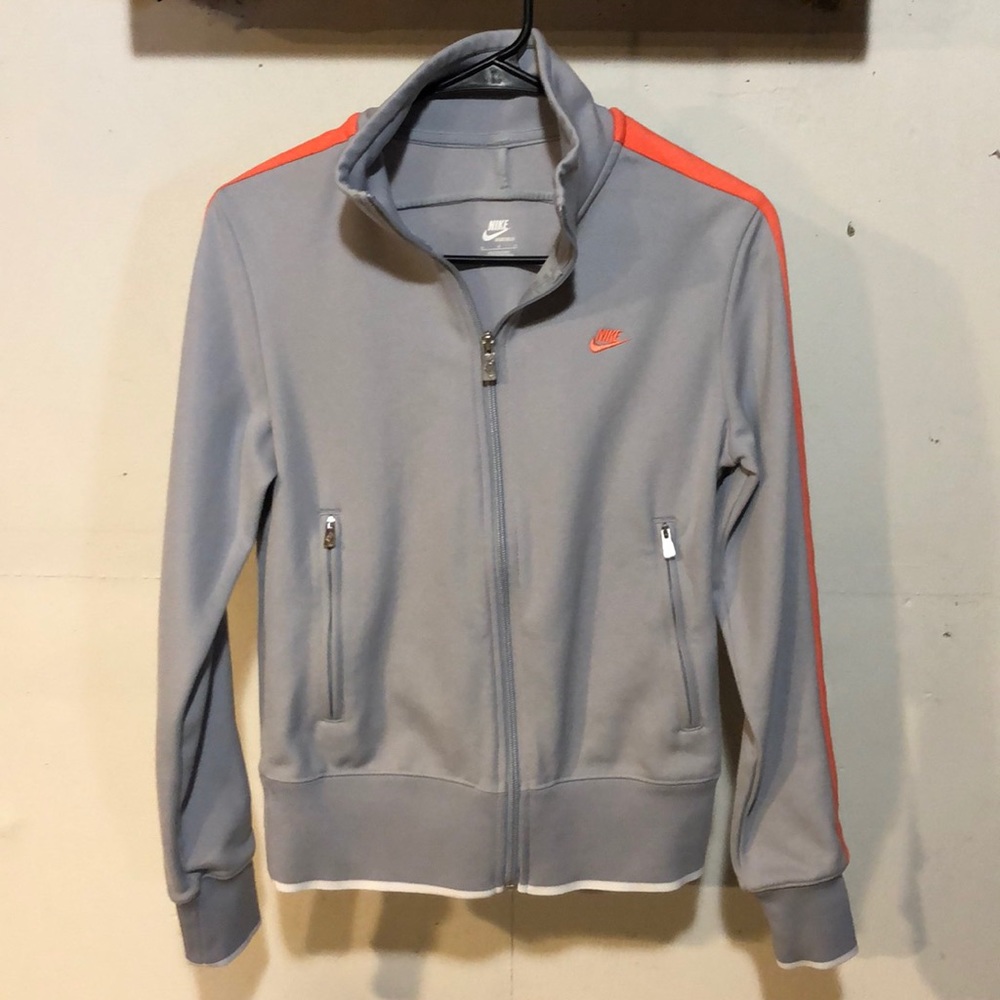 Nike gray orange warmup jacket size M